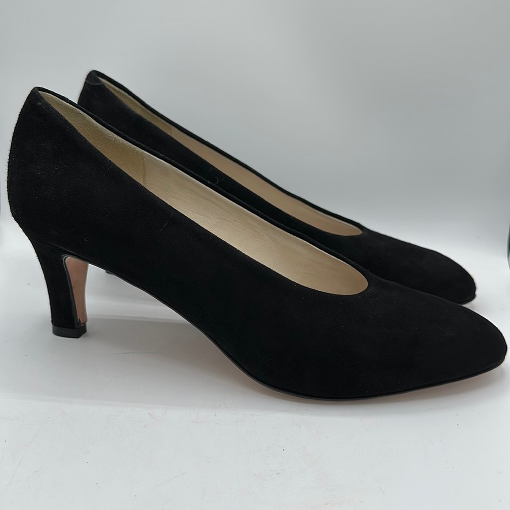 Larry Stuart black suede pumps, size 10M